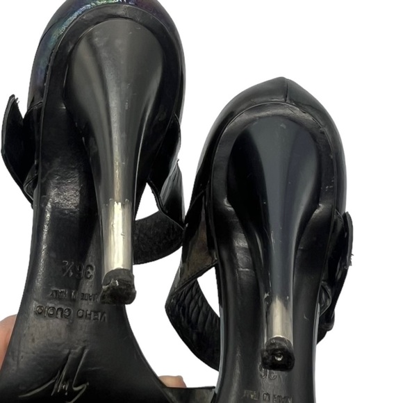 Giuseppe Zanotti Iridescent Stiletto Sandals Women’s Size 36.5 Peep Toe Strap - Picture 9 of 14